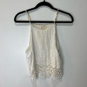 PACSUN - WHITE SPAGHETTI STRAP CROPPED TOP